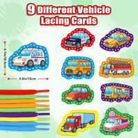 Quilinz lacing cards sewing kit with 9 cards and colorful laces for kids - view 6