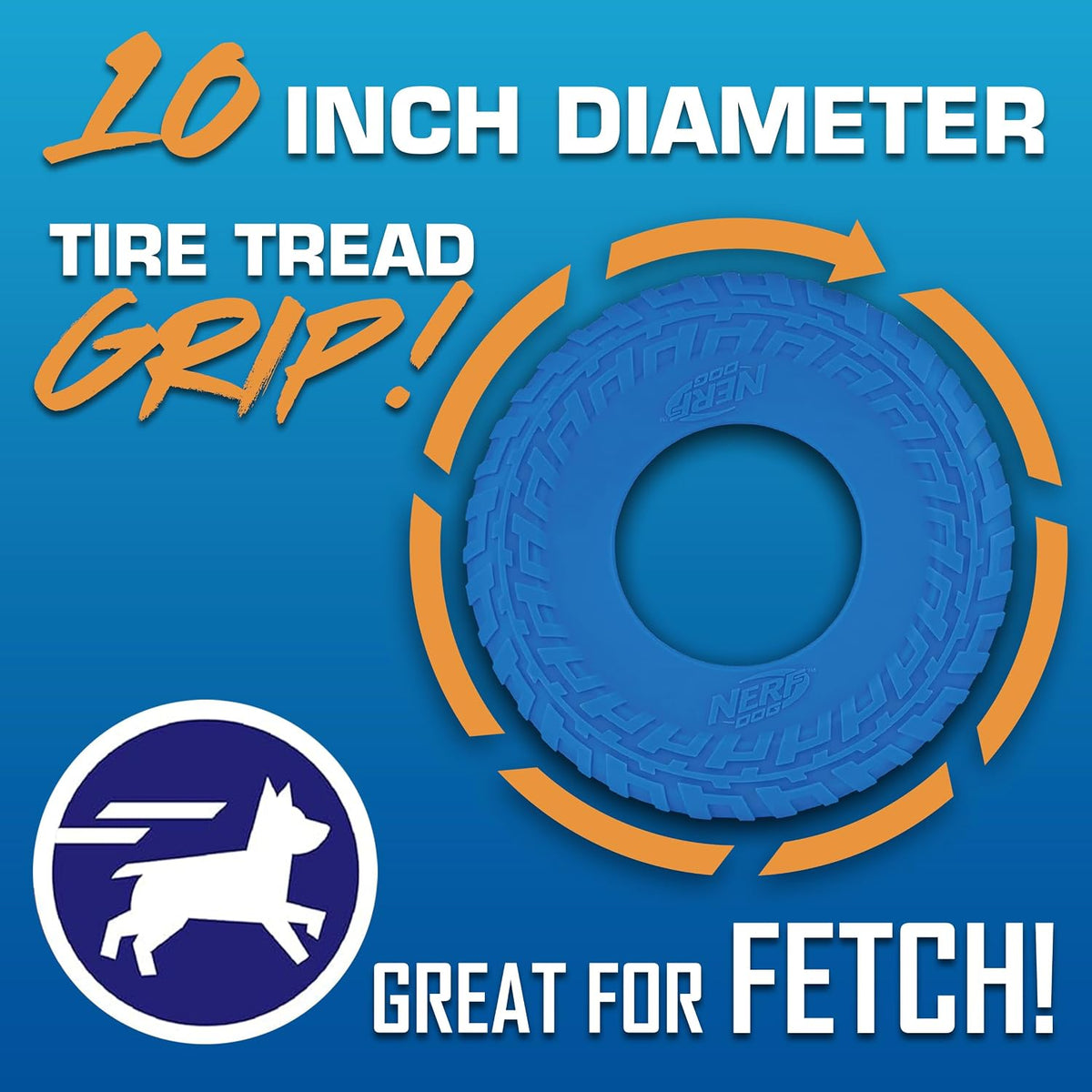Nerf Dog Tire Flyer Dog Toy Gift Set - Blue / 10 Inch - image 2