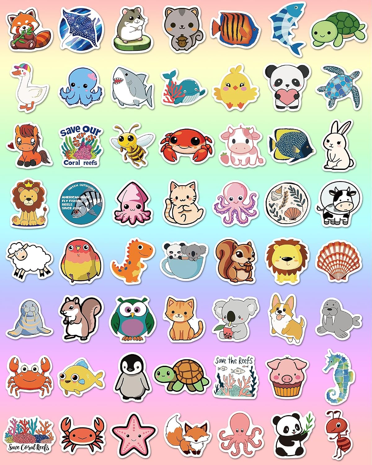 100 Pcs Animal Stickers for Kids, Cute Water Bottle Stickers - 300 Pcs - image 2