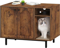 Hzuaneri Cat Litter Box Enclosure - Rusic Brown / 31.4"L x 19.6"W x 24"H