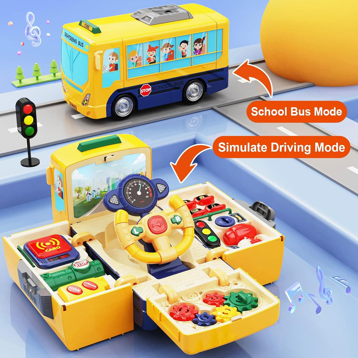 HONGTUO School Bus Toy with Sound and Light - School Bus - image 2