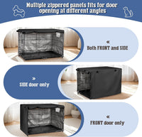 kefit Dog Crate Cover, Privacy & Light-Blocking Cover for Wire Dog Kennel/Cage, Fits Standard 48" - Black / 42 inch - image 2