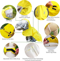 MAMORE Dog Raincoat Waterproof Reflective Adjustable Pet Rain Jacket - Medium: 13-22lbs / Fluorescent Green - image 3