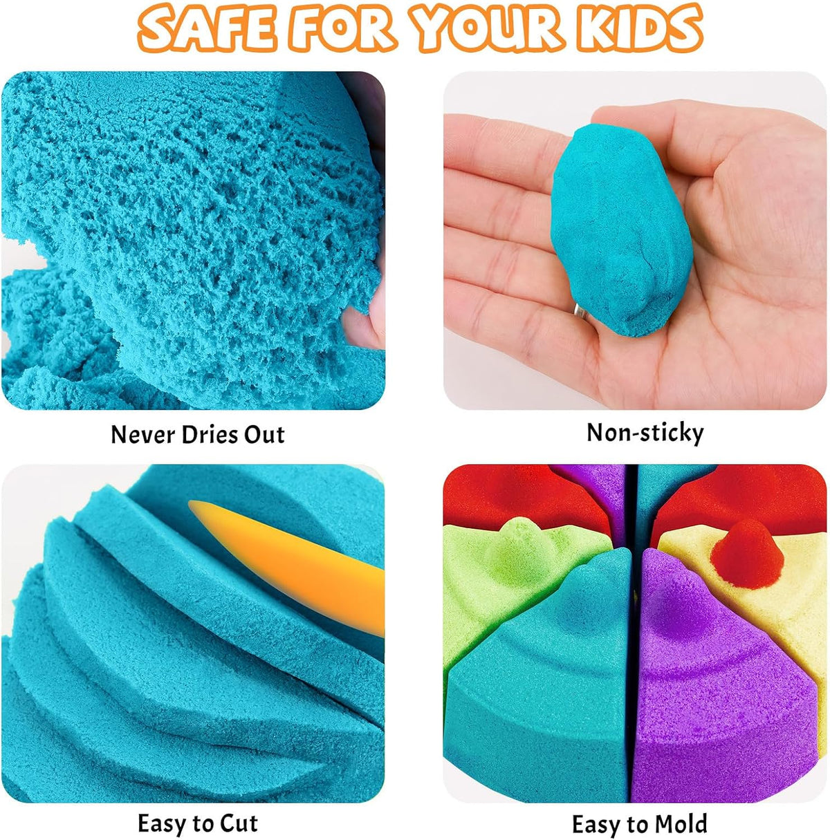 NiToy FlexiSand Toy Sand 2.2Lbs Moldable Sensory Sand for Kids - Dark Blue - image 2