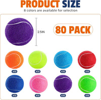 Colorful Tennis Balls for Dogs, Non Squeaky - Medium-2.5in / 80P - image 2