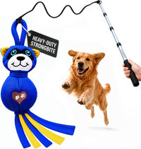 Flirt Pole for Dogs Heavy Duty 35 Inch Teaser Wand with Duck Toy – Essentials for Dogs - Raccoon / 35" Pole