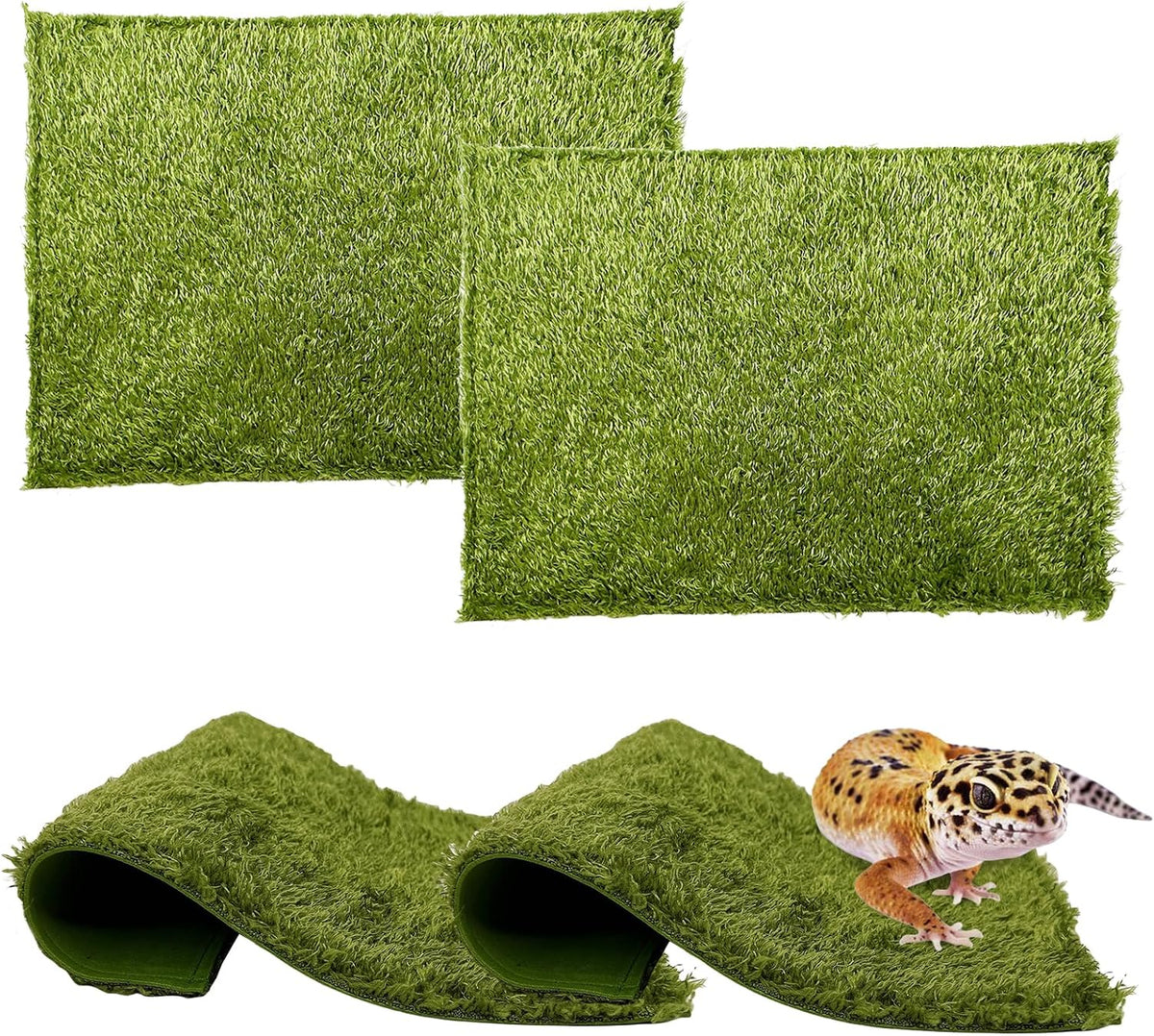 2pcs Reptile Carpet Terrarium Liner Tortoise Bedding Reptile - 4PCS（M）：11.81 X 7.87 in