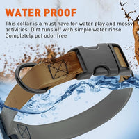 Dogline Biothane Waterproof Dog Collar with Quick Release Buckle Strong Coated Nylon Webbing with Odor- Proof for Easy Care Easy to Clean Fits Small Medium Large Dogs, Coyote Brown 5/8" W 10-14" L