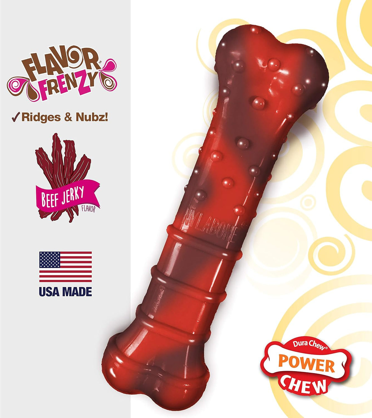 Nylabone Power Chew Basted Blast Dog Chew Toy - Beef Jerky / X-Small - image 4