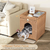 Snughome Cat Litter Box Enclosure Furniture Hidden with Cat Litter Mat - Natural / 20.87"L x 16.93"W x 22.44"H - image 2