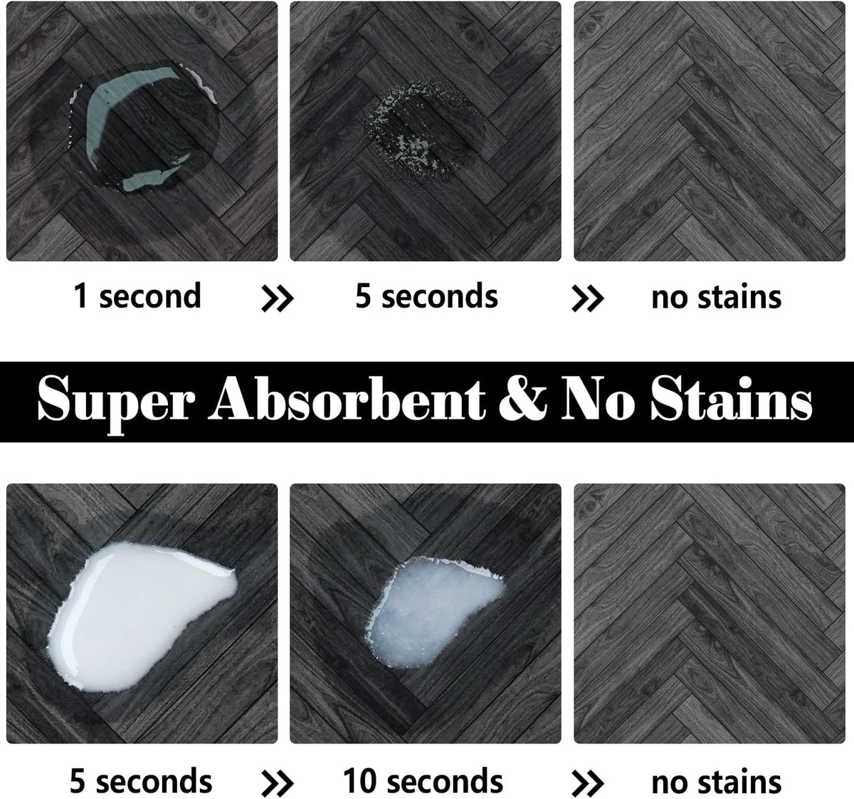 Dog Food Mats for Floors Absorbent, Pet Cat Food Mat - M(16"×24") / 01-Dark Grey - image 2