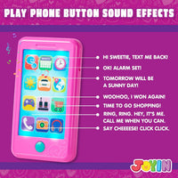 JOYIN pink 4-in-1 pretend play phone set for toddlers with key fob, license and debit card - view 7