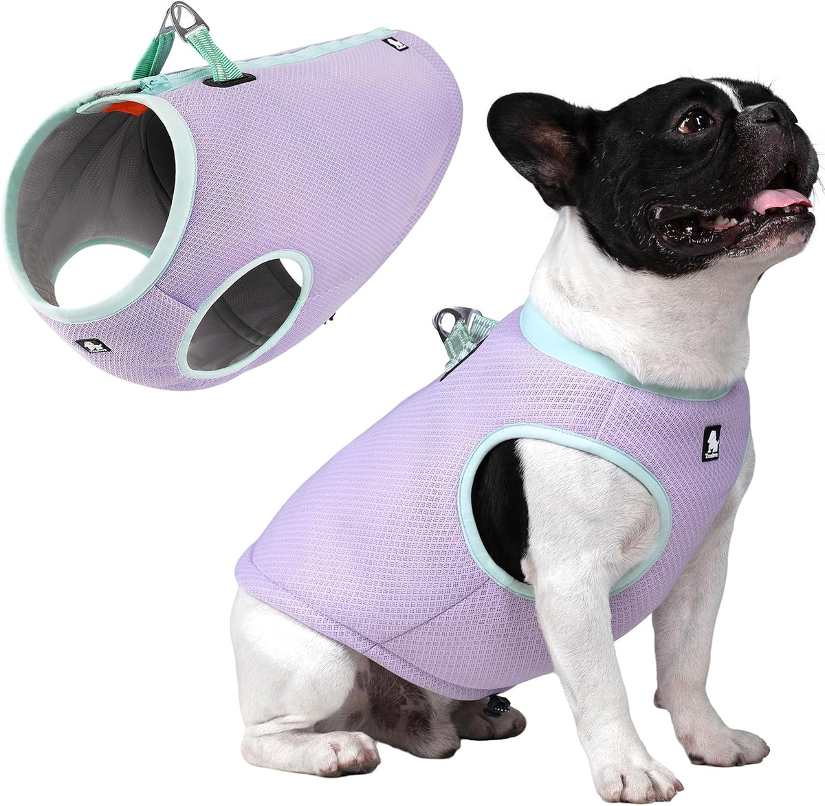 JUXZH Dog Cooling Vest, Evaporative Cooling Jacket Orange - Purple / X-Large (Chest 28.4-32.3")