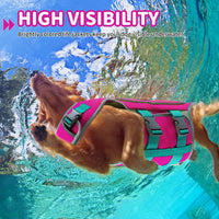 Dog Life Jacket, Good Visibility Pet Swimming Vest for Boating L – Essentials for Dogs - RosePink / X-Large - image 3