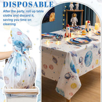 NatNarr 3 Pack Wood Grain Plastic Tablecloths - Outer Space - image 4