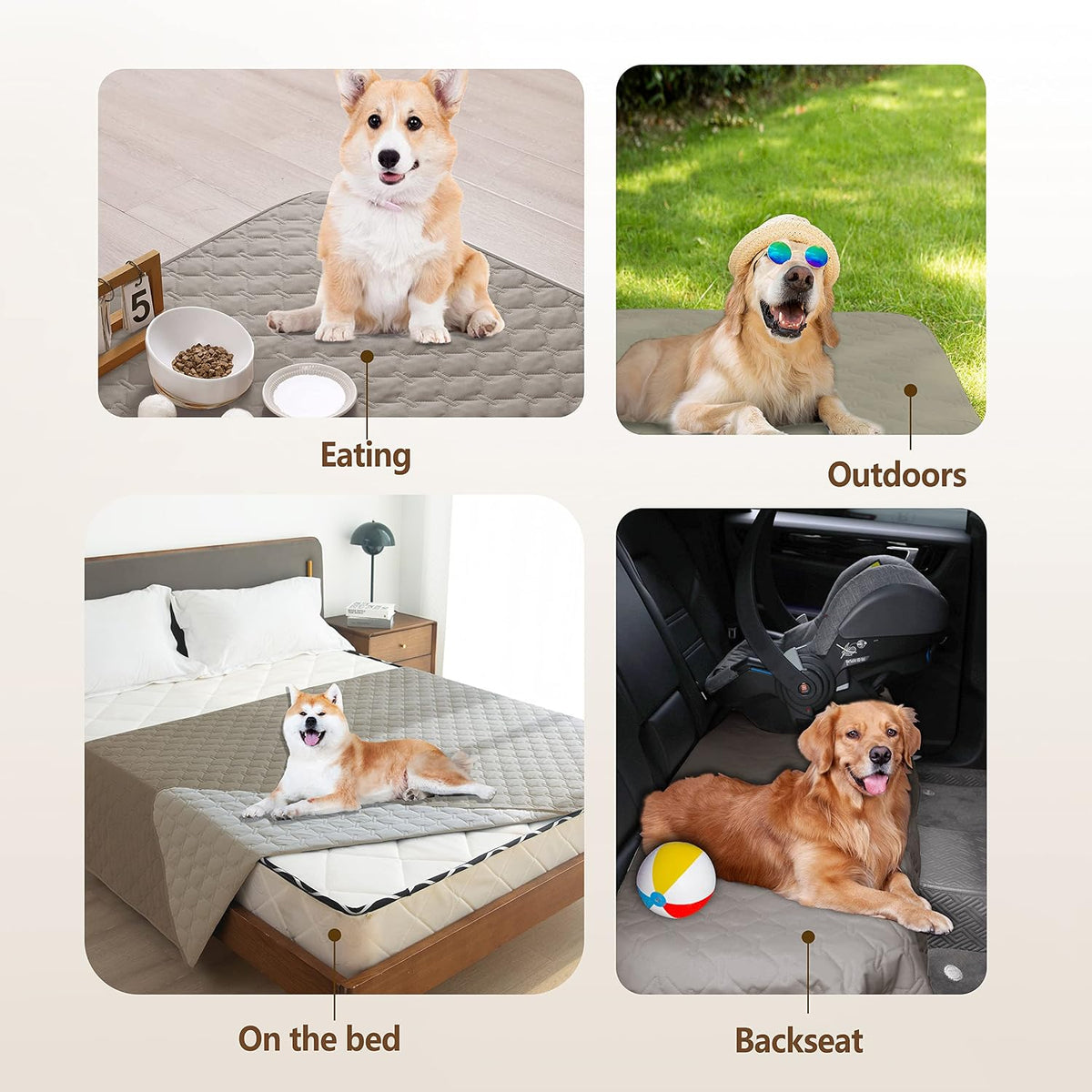 Waterproof Blanket, Couch Covers for Dogs, Reversible Protector – Essentials for Dogs - 32x53 Inch (Pack of 1) / Dark Stone/Light Stone - image 2