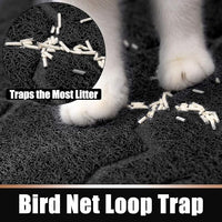 Yimobra Cat Litter Mat, 47"x36" Litter Box Mat with Litter Lock Mesh, Soft Cat Litter Mat Litter Trapping Mat, Easy to Clean, Non-Slip, Water Resistant, Litter Free Floors, Black