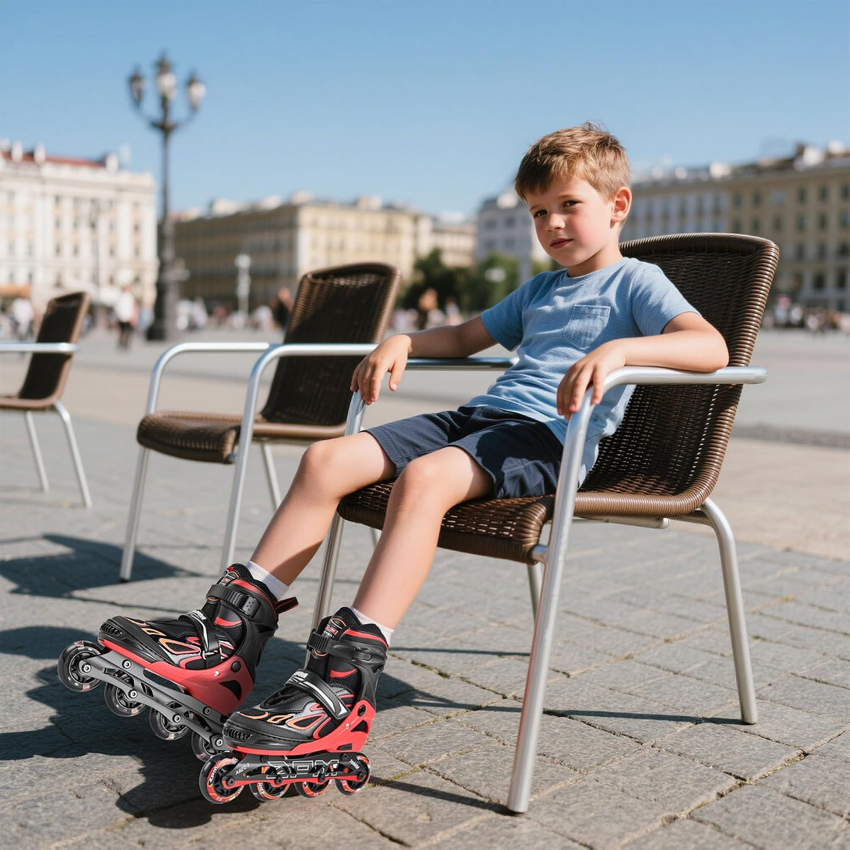 2PM SPORTS Adjustable Inline Skates for Kids, Youth and Adults - Red / Large - Youth (4.5-8 US) - image 4