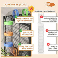 PawHut Hamster Cage with Deep Tray, 5 Tier Rolling Rat Cage with Storage Shelf, Big Exercise Wheel, Tube System, Hut, Platforms, Ramps, Food Dish, Water Bottle, for Syrian, Gerbil, Mouse