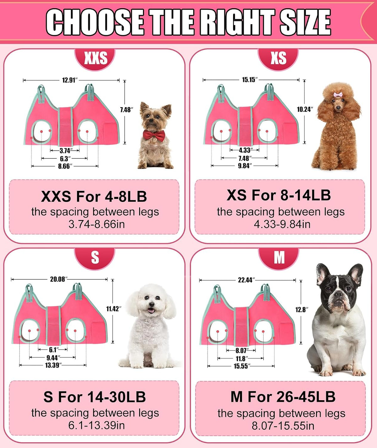 Kkiimatt Dog Grooming Hammock - XX-Small 4-8 LB/Pink - image 3