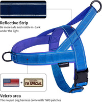 Annchwool No Pull Dog Harness with Soft Padded Handle - M / Blue Set - image 2