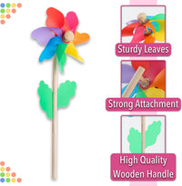 Mr. Pen, Rainbow Flower Pinwheels, Pinwheels for Yard and Garden - image 4