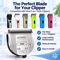 3Pack 5 in 1 Blades Dog Grooming Blade Compatible with Wahl Bravura - Silver-2Pack - image 2