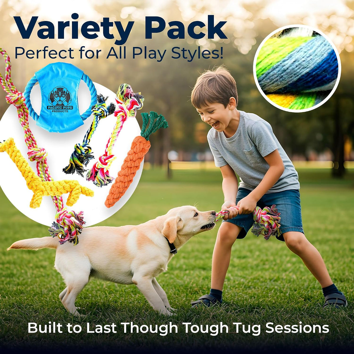 Pacific Pups Products Dog Rope Toys for Medium Dogs - image 3