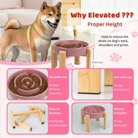 Elevated Slow Feeder Dog Bowl - Pink / 3.2 Cups - image 3