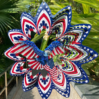 FANTAART Christmas wind spinner, 12 inch stainless steel snowman yard sculpture - view 2