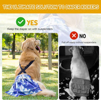 Avont 3 Pack Washable Female Dog Diaper with Suspender-Mixed Patern L – Essentials for Dogs - Tie-dye - Purple/ Blue / Pink / XL - image 2