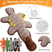 5 Pack No Stuffing Squeaky Dog Toys for Large Dogs - Multicolor / 5-piece set - image 2