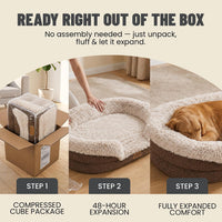 Miorun Fluffy Orthopedic Dog Beds Large Sized Dog - Coffee / L(43", UP to 90lbs) - image 3