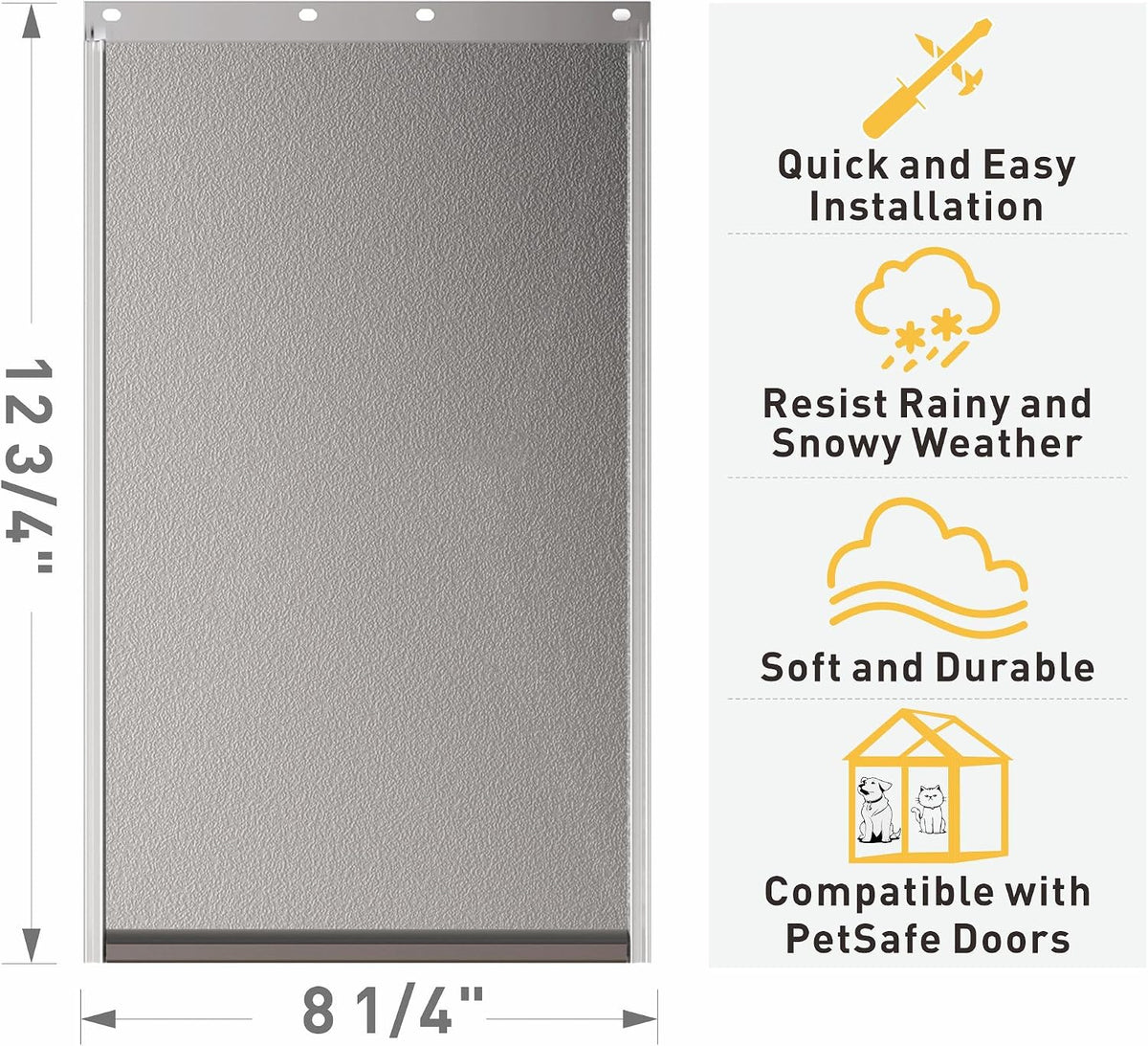 2-Pack Medium Dog Door Replacement Flaps with Screws – Essentials for Dogs - Medium*2 - image 2