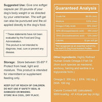 Wild Caught Omega 3 Fish Oil for Dogs - 300mg Mini Softgel Capsules for Healthy Skin and Coat - 360 Dog Fish Oil Pills for Shedding, Dry Itching Skin, and Hot Spots (2 Packs of 180)