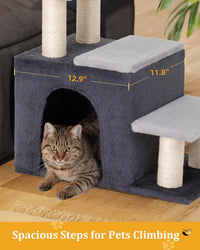 3-in-1 Pet Stairs for Cats, Dog Steps for Small Doggie Rabbits – Essentials for Cats - M-Gray - image 3