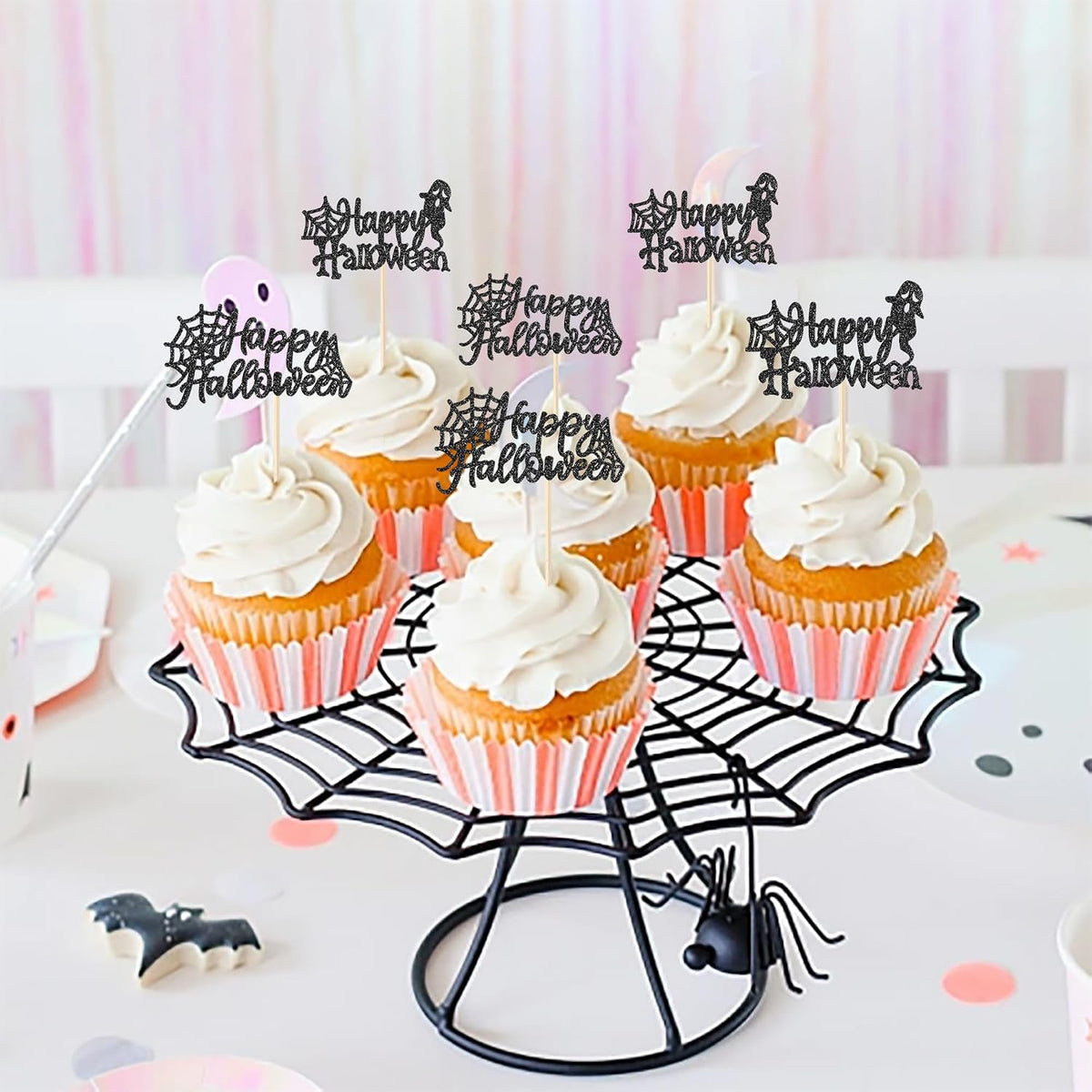 Rsstarxi 24 Pack Ghost Baby Boo Cupcake Toppers Glitter Spooky Little - Design 16 - image 4