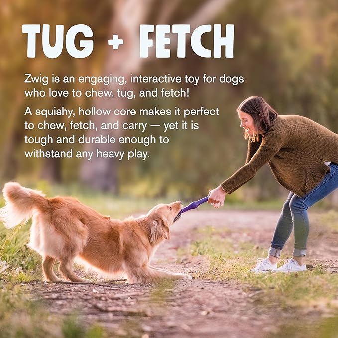 WEST PAW Zogoflex Echo Zwig Squeezy Dog Fetching Stick – Bouncy, Hollow, Squishy Interactive Toy for Puppies, Large Dogs – Floatable Stick, Lightweight Chewy Toy for Catch – 13.75” Dandelion Yellow