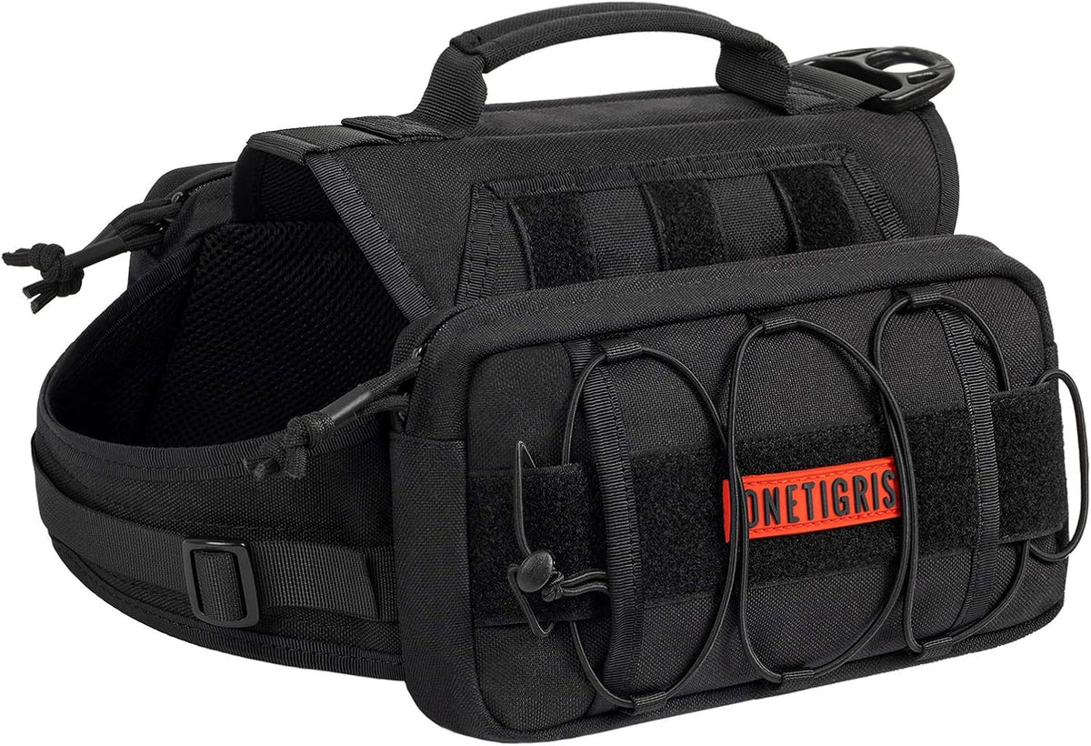 OneTigris Dog Backpack for Medium & Large Dogs - Black / Medium