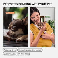 Dog Sling Carrier for Small Dogs - Anti-Anxiety Cat Sling, Puppy Pouch - Pet Sling in Gray Black Blue Green Pink Yellow (Yellow, Standard)