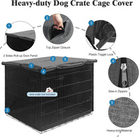 Deblue 36 inch Dog Crate Cover Fit for 36 inch Wire - – Essentials for Dogs - 24.0"L x 18.0"W x 20.0"H / Grey - image 3