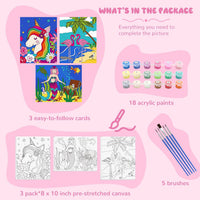 goldentime 3 Pack Kids Paint by Numbers Kit - mermaid - image 2