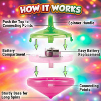LED Flashing Spinning Tops for Kids - Classic - 50 Piece - image 4
