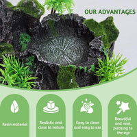 PINVNBY Reptile Water Dish, Snake Water Bowl - With Moss - image 3