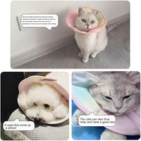 Touchdog Foldable Dog Cone Collar for Cats & Dogs - Adjustable Soft Recovery Collar with Waterproof PU Coating, Lightweight Design, 24.5cm/9.6in Wide Barrier (Pink Gradient Color, S)