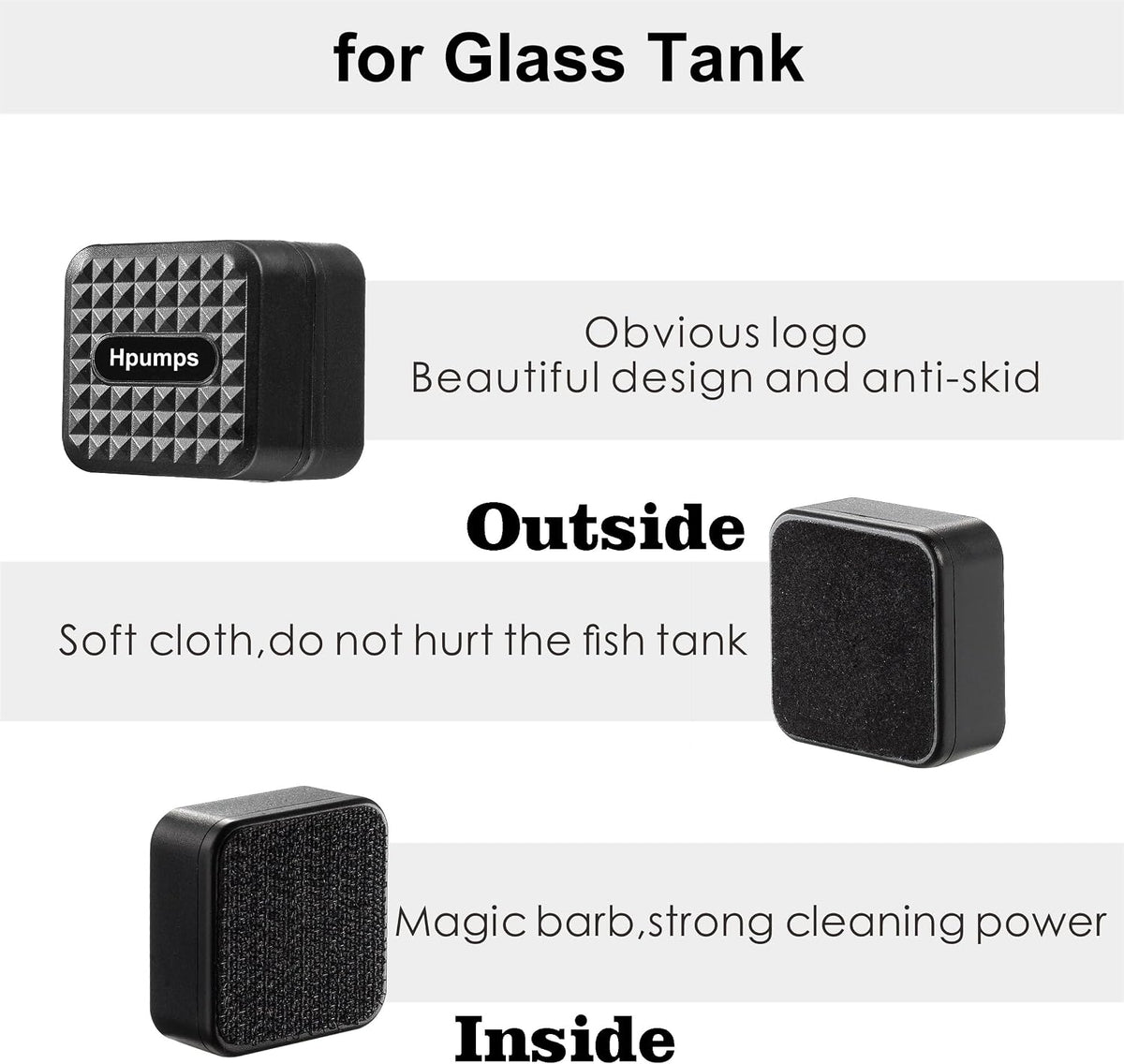 Aquarium Small Magnetic Cleaner for Glass Fish Tank Algae Scraper - Mini / Black - image 4