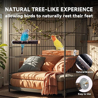 Bird Toys Parakeet Perch Budgie Perch Wood Stand Fork Toys Multi-Branch Perch Platform Toy for Small Conures,Cockatiel,Parrotlet,Lovebird,Parrot,Finches