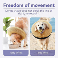 Inflatable Dog Cone Collar - Dog Neck Donut Cone Collar Alternative After Surgery - Soft Cone for Large Medium Small Dogs Cats - Alternative Recovery E Collar (Yello, XL)