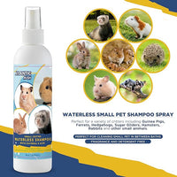 Waterless Shampoo for Small Critters - 8oz Cruelty Free Dry Shampoo - No Rinse for Pet Ferrets, Guinea Pigs, Hedgehogs, Sugar Gliders, Rabbits & Hamsters (8 oz, Fragrance Free)