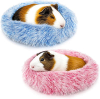 2 Pack Guinea Pig Beds Warm Winter Hamster Small Animal Bed – Daily Care for Small Pets - Pink and Blue